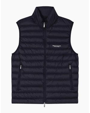 ARMANI EXCHANGE Full Zip Fine Padded Gilet - Blue