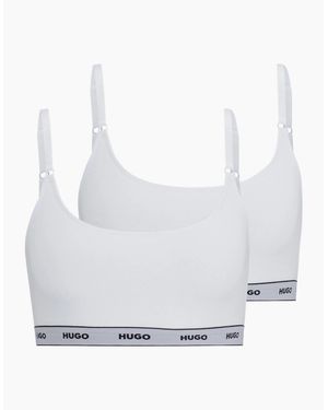 BOSS 2-Pack Classic Logo Bralettes - White