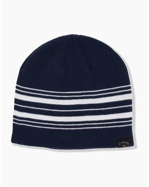 Callaway Apparel Reverse Wordmark Beanie With Logo - Blue