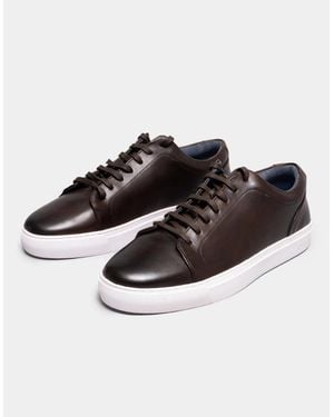 Oliver Sweeney Hayle Antiqued Calf Leather Trainers - Brown