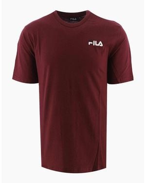 Fila Chaz Crew Neck T-Shirt Burgundy - Red