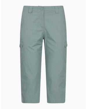 Mountain Warehouse Ladies Coastal Stretch Capri Cargo Trousers - Blue