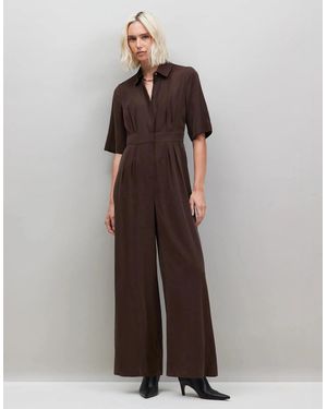 Ro&zo Chocolate Tailored Jumpsuit - Brown