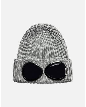 C.P. Company Extra Fine Merino Wool Goggle Beanie - Grey