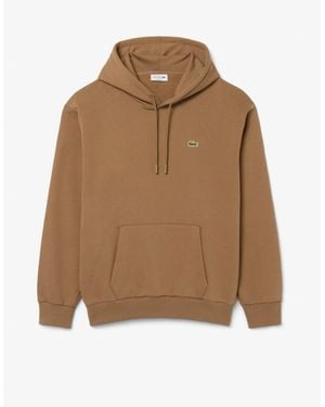 Lacoste Fleece Classic Fit Hoodie - Brown