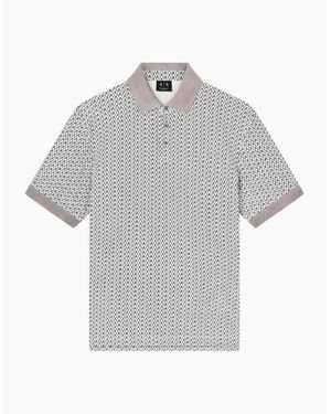 ARMANI EXCHANGE Regular Fit Monogram Polo Shirt - Grey