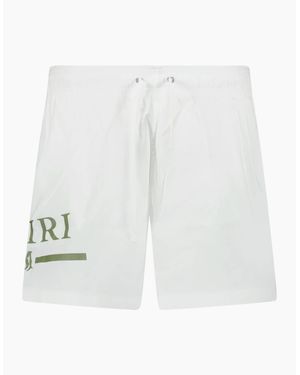 Amiri Ma Bar Logo Drawstring Swim Shorts - White