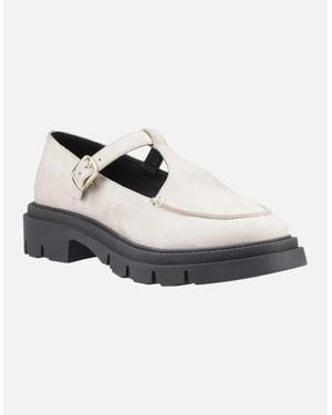 Hush Puppies Nella T-Bar Suede Shoes - White