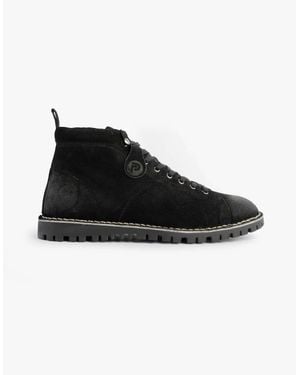 Popps 1961 Mod Suede Monkey Boots - Black