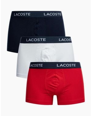 Lacoste 3 Pack Trunks - Red