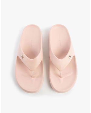 Tommy Hilfiger Enamel Flag Contoured Sandals Foggy - Pink