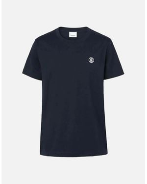 Burberry 'Parker' Tb-Embroidered Logo T-Shirt - Blue