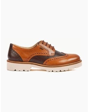 Pod Kortney Brogue Shoes Tan Multi - Brown