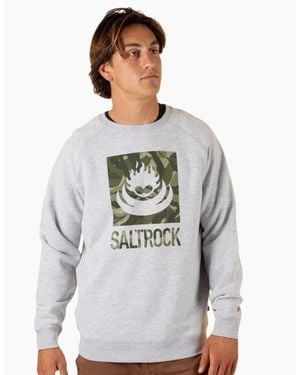 Saltrock Camo Leaf Flame Graphic Sweatshirt - Grey