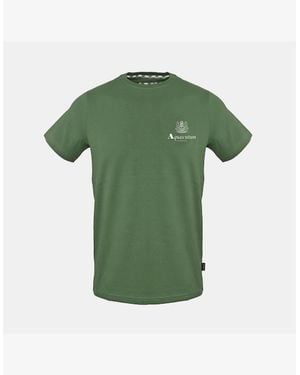 Aquascutum Text Graphic Crew Neck Short Sleeve T-Shirt - Green