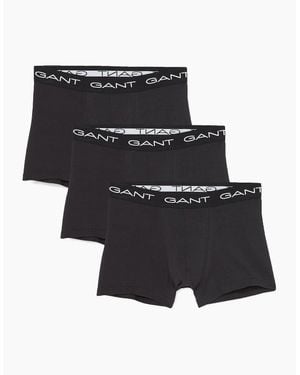 GANT 3-Pack Classic Logo Boxer Trunks - Black
