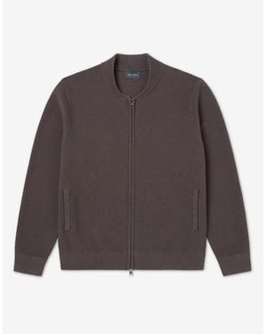 Oliver Sweeney Knitted Cotton Baseball Jacket - Grey