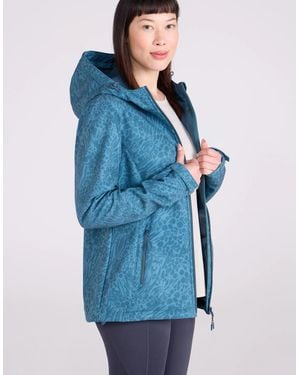 Mountain Warehouse Ladies Exodus Printed Water Resistant Soft Shell Jacket - Blue