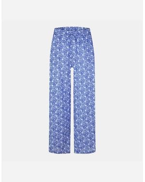 Vero Moda Lyca Floral Wide Leg Trousers - Blue