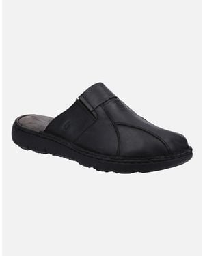 Hush Puppies Carson Leather Mules - Black