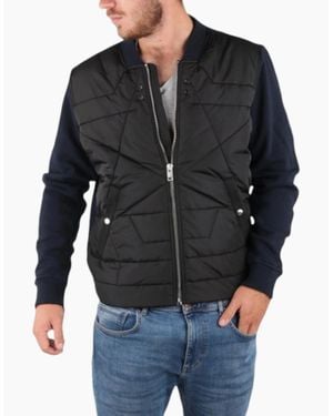 DIESEL Kings Bomber Jacket Padded Casual Winter Outwear Fleece Coat - Black