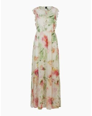 BOSS Crew Neck Maxi A-Line Dress - Metallic