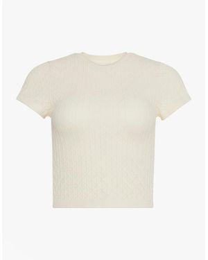 Calvin Klein Seamless Tee Printed Ck Knit T-Shirt Ivory - White