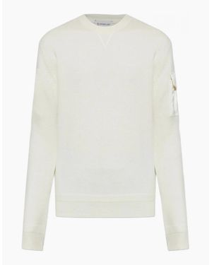 Moncler Sleeve Pocket Jumper Cream - White