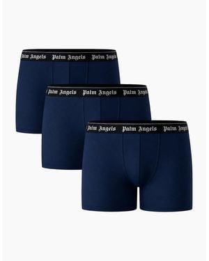 Palm Angels Tri-Pack Classic Logo Boxer Shorts - Blue