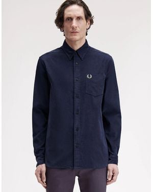 Fred Perry Needle Cord Shirt - Blue