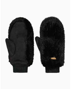 Barts Fur Mitts Knitted Cuff Mittens - Black
