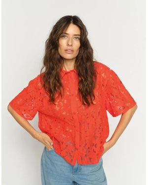 Mos Mosh Lia River Lace Shirt - Red