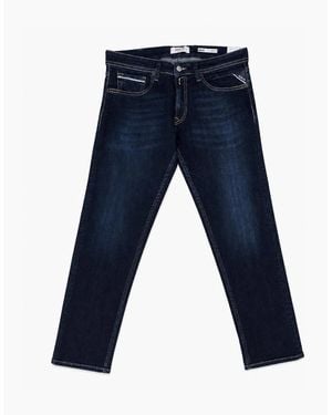 Replay Grover Dark Stretch Straight Leg Jean 007 - Blue