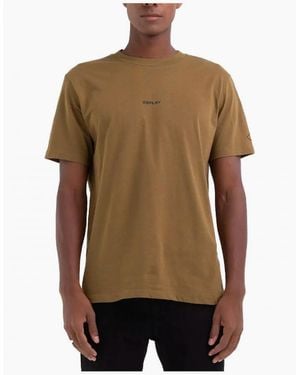 Replay Plain Crew Neck T Shirt Khaki - Brown