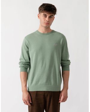 GANT Classic Cotton Shield Logo Crew Neck Jumper - Grey