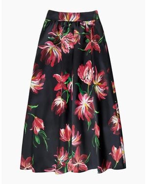 Ro&zo Hand Painted Tulip Full Skirt - Red