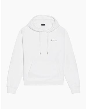 Jacquemus Signature Embroidered Logo Hoodie - White