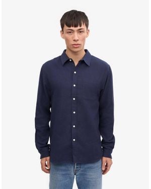 COLORFUL STANDARD Organic Flannel Shirt - Blue