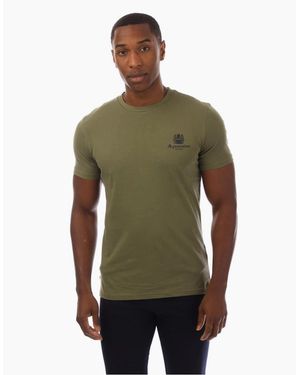 Aquascutum Regular Fit Logo Print Crew Neck T-Shirt - Green