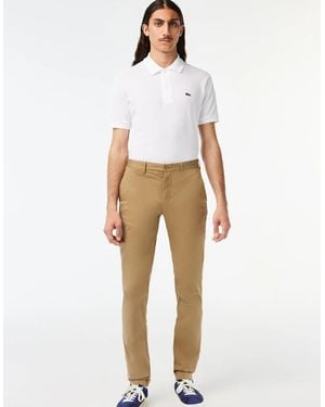 Lacoste New Classic Slim Fit Stretch Cotton Trousers - White