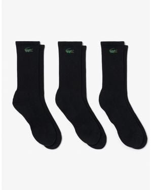 Lacoste 3-Pack Long Sport Socks - Black