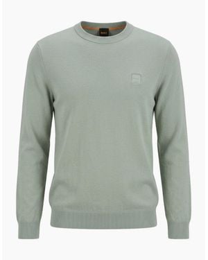 BOSS Boss Kanovano Crew Neck Jumper Light - Green