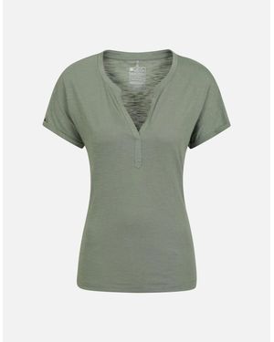 Mountain Warehouse Ladies Skye Slub Quick Dry T-Shirt - Blue