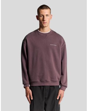 Lyle & Scott Script Brushback Fleece Sweatshirt - Purple