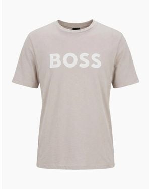 BOSS Boss Thinking Logo T-Shirt Open - White