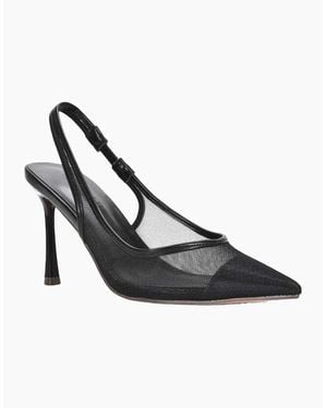 XY London Ladies Mesh Sling Back Court Shoes - Black