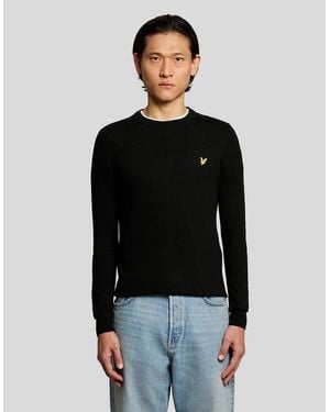Lyle & Scott Cotton Merino Crew Neck Jumper - Black