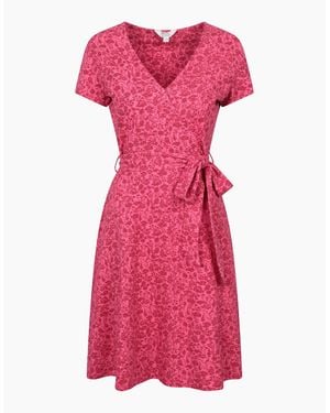 Mountain Warehouse Ladies Santorini Flower Jersey Wrap Dress - Pink
