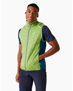 Regatta High Neck Colour Block Patterned Puffer Jacket With Zipped Pocket - Green