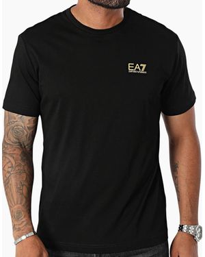 Armani Ea7 8Npt18 T Shirt Emporio Short Sleeve Casual Cotton Tee Top - Black